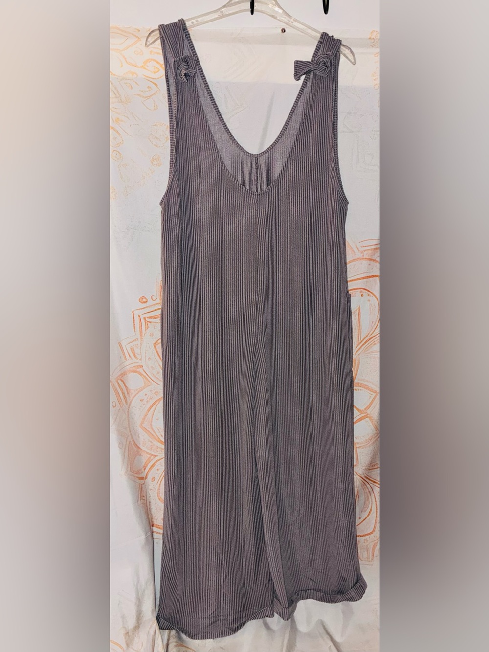 Women’s Wide Legged Romper in the Color Mauve